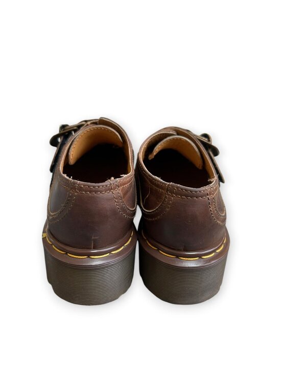 VINTAGE Dr Martens Gaucho Leather Shoes Brown Monk Strap Oxford Buckle Y2K M5 W6 main image 4